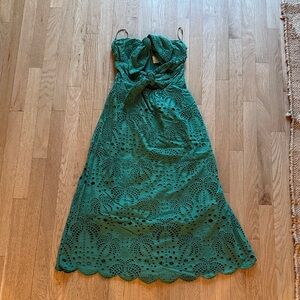 Farm Rio Richelieu green palm palm tree dress XS